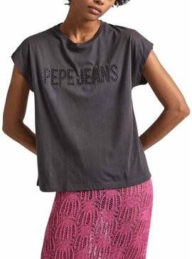 Maglietta Pepe Jeans Lilith Grigia per Donna