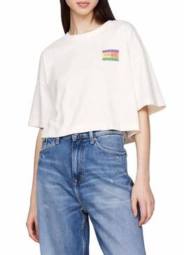 Maglietta Tommy Jeans Oversize Summer Bianca da Donna