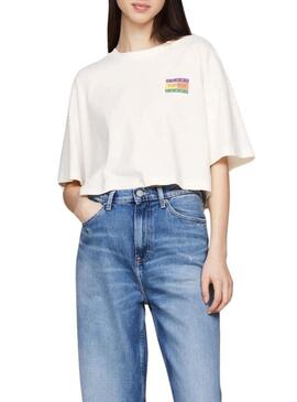 Maglietta Tommy Jeans Oversize Summer Bianca da Donna