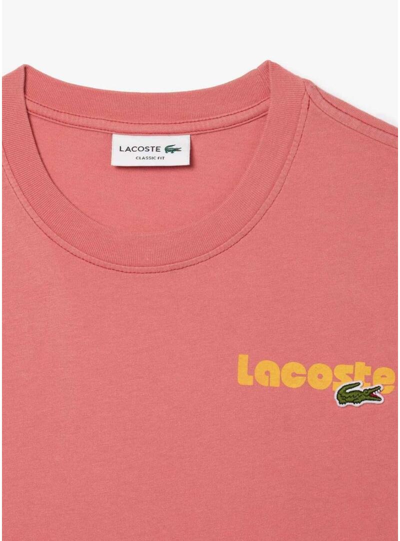 Maglietta Lacoste Retro Loose Coral per Uomo