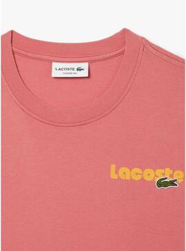 Maglietta Lacoste Retro Loose Coral per Uomo