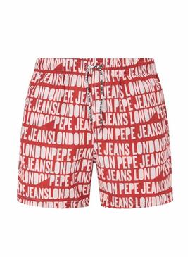 Costume da bagno Pepe Jeans AO Logo Rosso per uomo