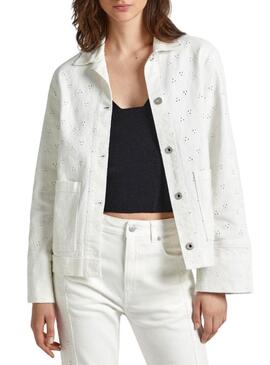 Cappotto Pepe Jeans Anny Bianco per donna