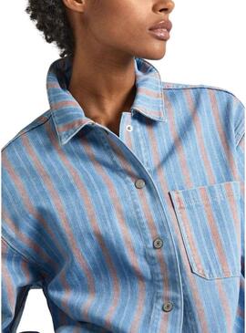 Camicia sovrapposta Pepe Jeans River Blu per donna