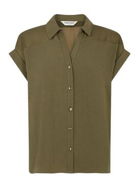 Camicia Naf Naf verde semitrasparente per donna