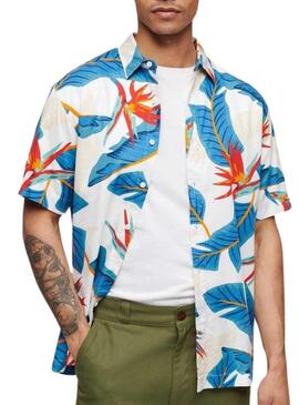 Camicia Superdry Hawaian Blu per Uomo