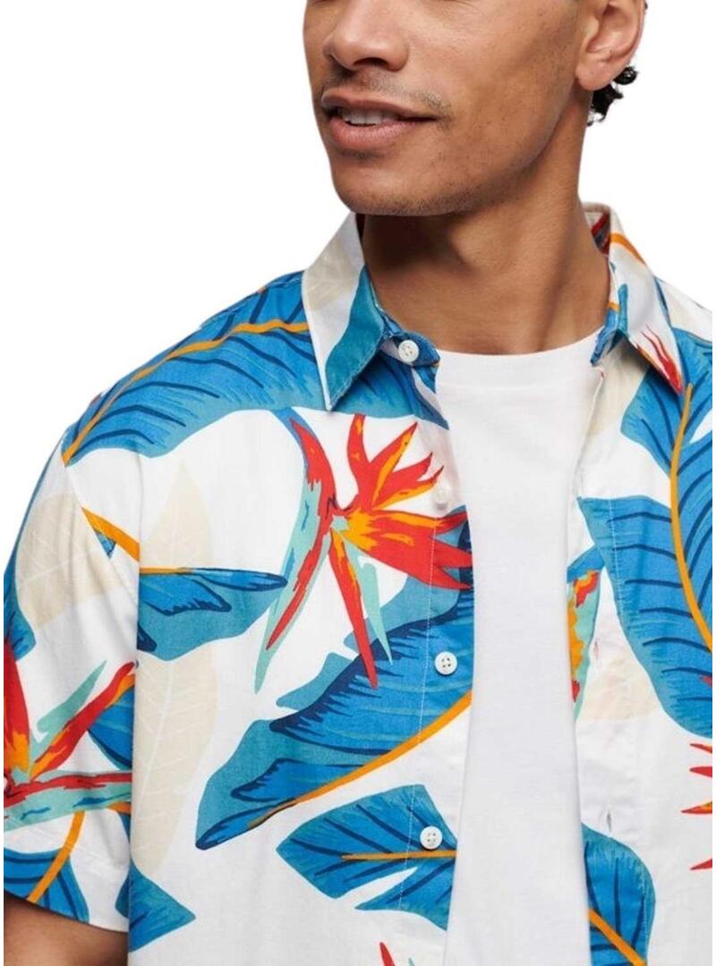 Camicia Superdry Hawaian Blu per Uomo