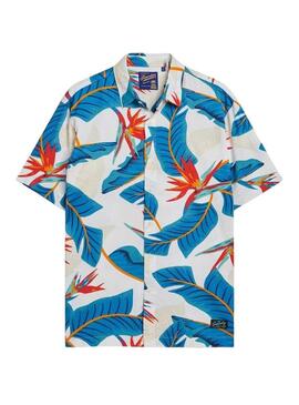 Camicia Superdry Hawaian Blu per Uomo