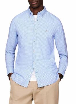 Camicia Tommy Hilfiger Flex Testurizzata Blu per Uomo