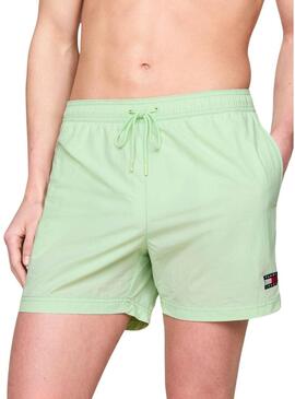 Costume da bagno Tommy Jeans Heritage Crinkle Nylon Verde Per Uomo