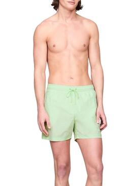 Costume da bagno Tommy Jeans Heritage Crinkle Nylon Verde Per Uomo