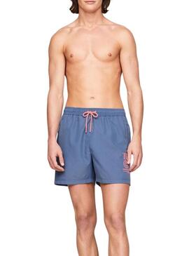 Costume da bagno Tommy Jeans Slim Drawstring Blu Per Uomo