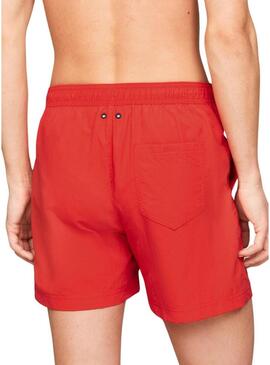 Costume da bagno Tommy Jeans Drawstring Side Tape Rosso per uomo