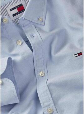 Camicia Tommy Jeans Reg Oxford Blu per Uomo