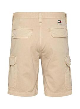 Bermuda Tommy Jeans Ethan Cargo Beige per Uomo