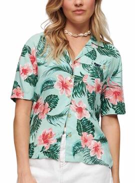 Camicia Superdry Beach verde per donna