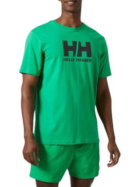 Maglietta Helly Hansen Logo Verde per Uomo