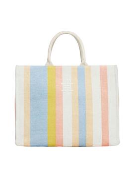 Borsetta Tommy Hilfiger Beach Tote a righe multicolore per donna