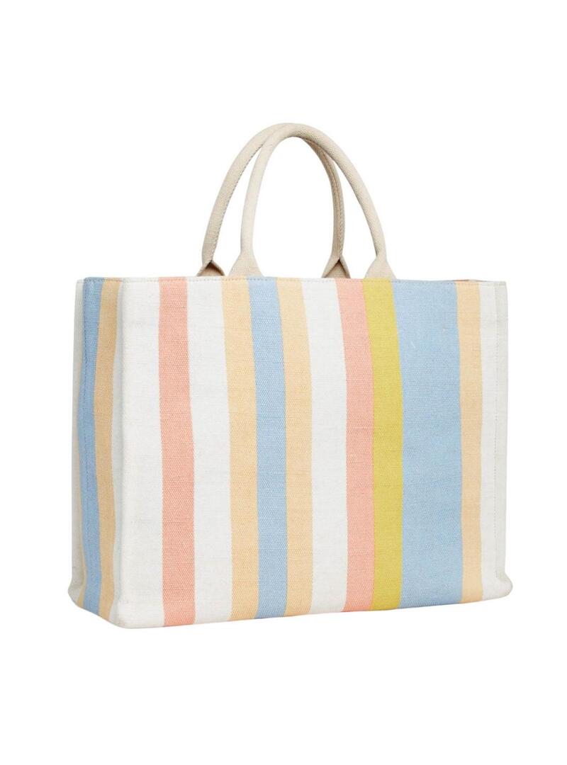 Borsetta Tommy Hilfiger Beach Tote a righe multicolore per donna