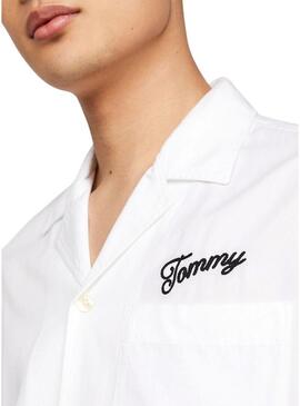 Camicia Tommy Jeans Resort Relaxed Bianca per Uomo