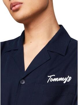 Camicia Tommy Jeans Resort Relaxed Marino Per Uomo