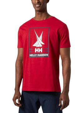 Maglietta Helly Hansen Shoreline Rossa per Uomo