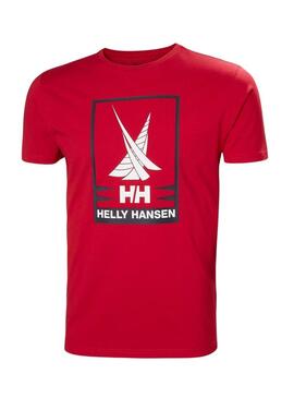 Maglietta Helly Hansen Shoreline Rossa per Uomo