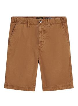 Superdry Bermuda Chino Marrone Uomo