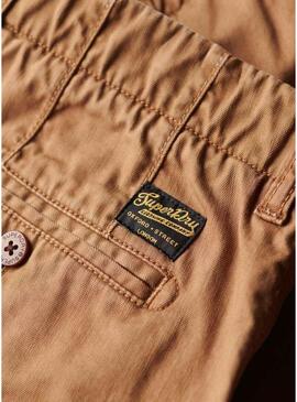 Superdry Bermuda Chino Marrone Uomo