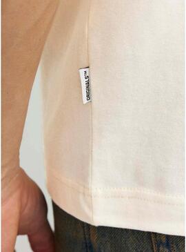 Maglietta Jack and Jones Tampa Beige per Uomo