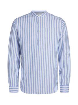 Camicia Jack and Jones Mazie a righe blu e bianche per uomo.