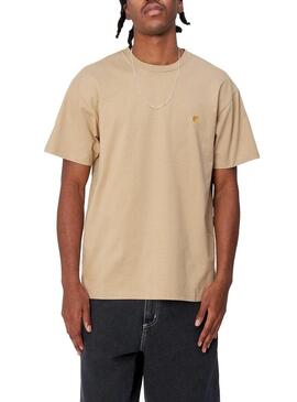 Maglietta Carhartt Chase Beige per Uomo