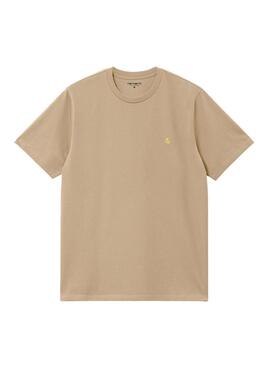 Maglietta Carhartt Chase Beige per Uomo