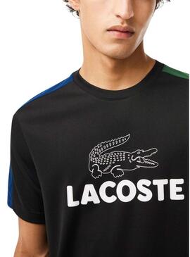 Maglietta Lacoste Tennis Colorblock Blu Navy per Uomo