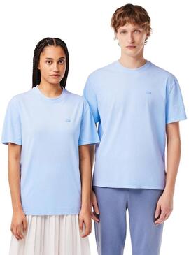 Maglietta Lacoste Dyed Blu per Donna e Uomo