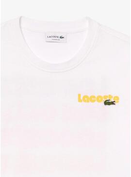 Maglietta Lacoste Retro Loose Bianca per Uomo