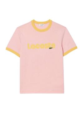 Maglietta Lacoste Retro Rosa per Uomo