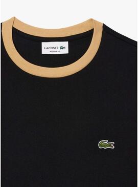 Maglietta Lacoste Colorblock nera e beige per uomo