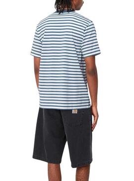 Maglietta Carhartt Pocket Stripe Blu e Bianca