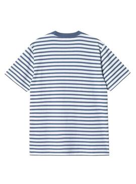 Maglietta Carhartt Pocket Stripe Blu e Bianca