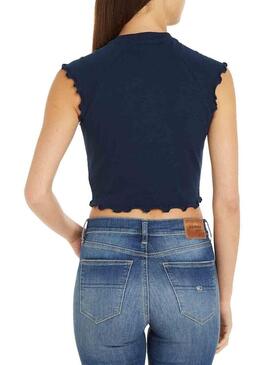 Top Tommy Jeans Slim Crop Babylock Marina per Donna