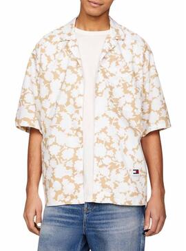 Camicia Tommy Jeans Relaxed Floral Aop Beige per Uomo