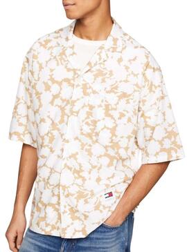 Camicia Tommy Jeans Relaxed Floral Aop Beige per Uomo