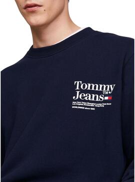 Felpa Tommy Jeans Regular Modern Marina per Uomo