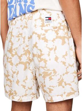 Bermuda Tommy Jeans Aop Flower Beach Beige Per Uomo