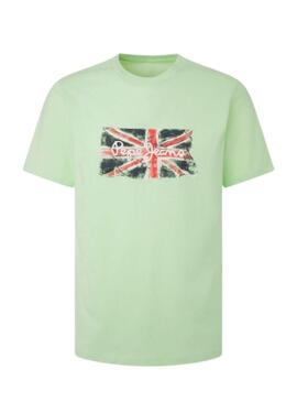 Maglietta Pepe Jeans Clag Verde per Uomo