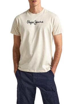 Maglietta Pepe Jeans Eggo Beige per uomo