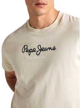 Maglietta Pepe Jeans Eggo Beige per uomo