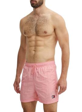 Costume da bagno Tommy Jeans Crinkle Rosa per uomo