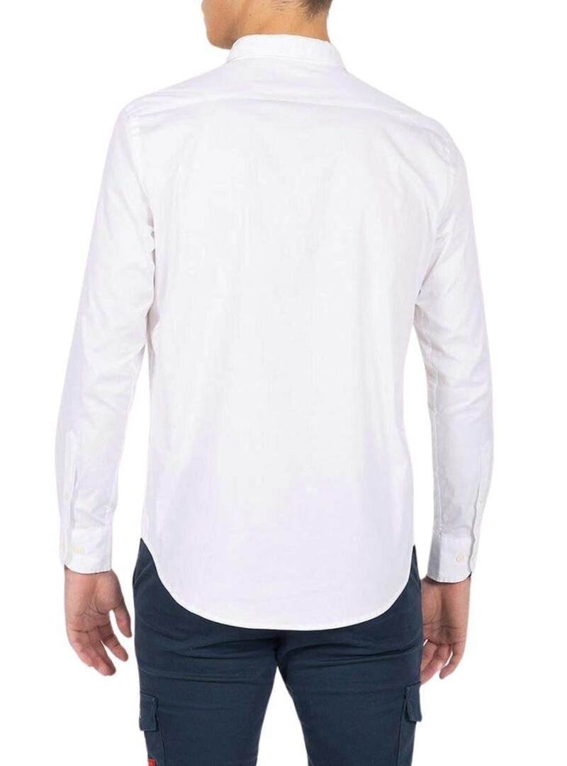 Camicia El Pulpo in popeline con logo bianco per uomo.